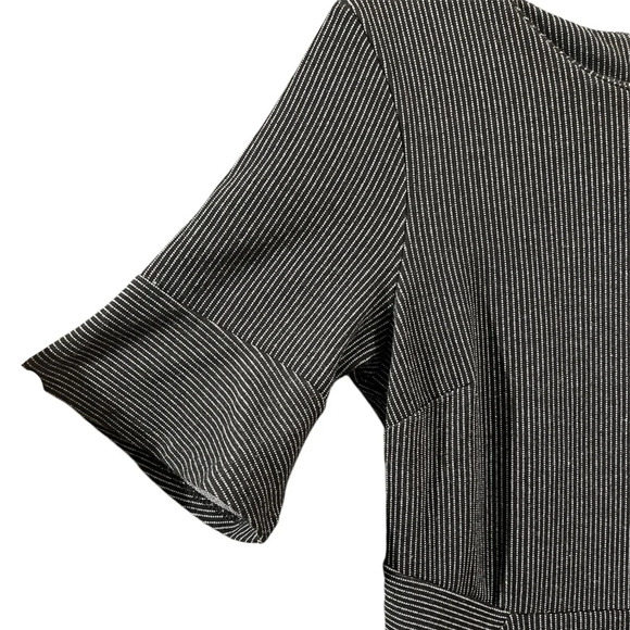 DEX gray and white pinstriped dress, size M - Picture 3 of 5